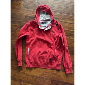 Smartthreads Red Button Up Hoodie Mens Size Medium Casual Activewear